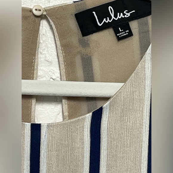 Lulu's Navy and White Striped Lines Mini Dress - Picture 5 of 7